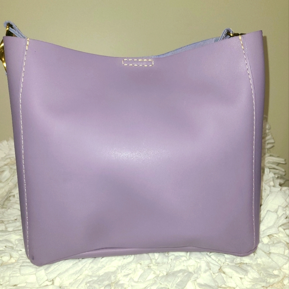 Portland Leather PLG Lavender Butterfly Bucket Bag